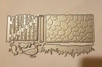 

metal cutting dies cut die mold Garden fence grass ducks decoration Scrapbook paper craft knife mould blade punch stencils dies