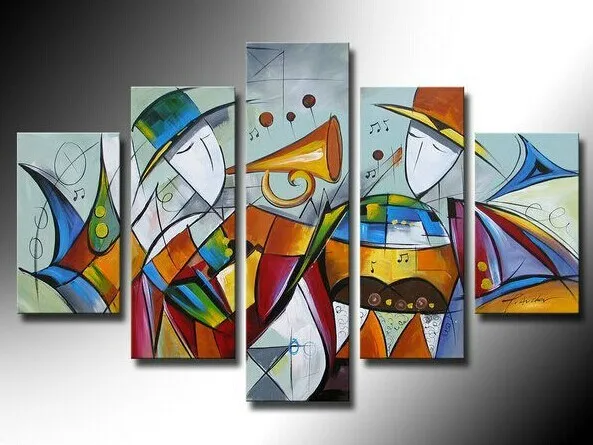 Main peinture à l'huile abstraite musique photo sur toile