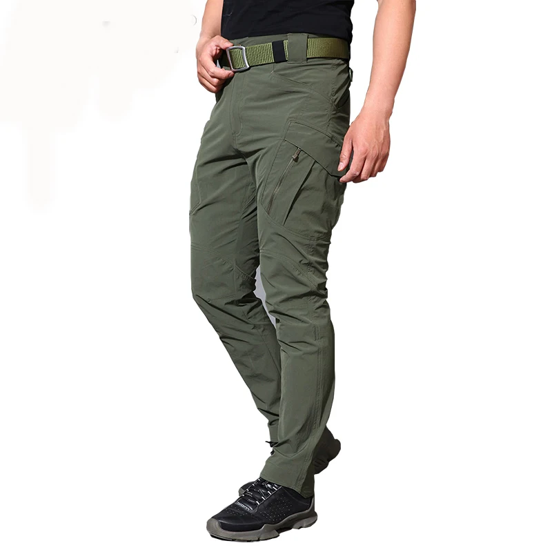 Тактические штаны армейские военные Стиль брюки карго Для мужчин IX9 армейские брюки Повседневное рабочие брюки SWAT Тонкий Карманный мешковатые брюки с карманами с подкладкой - Цвет: IX9 Olive Drav