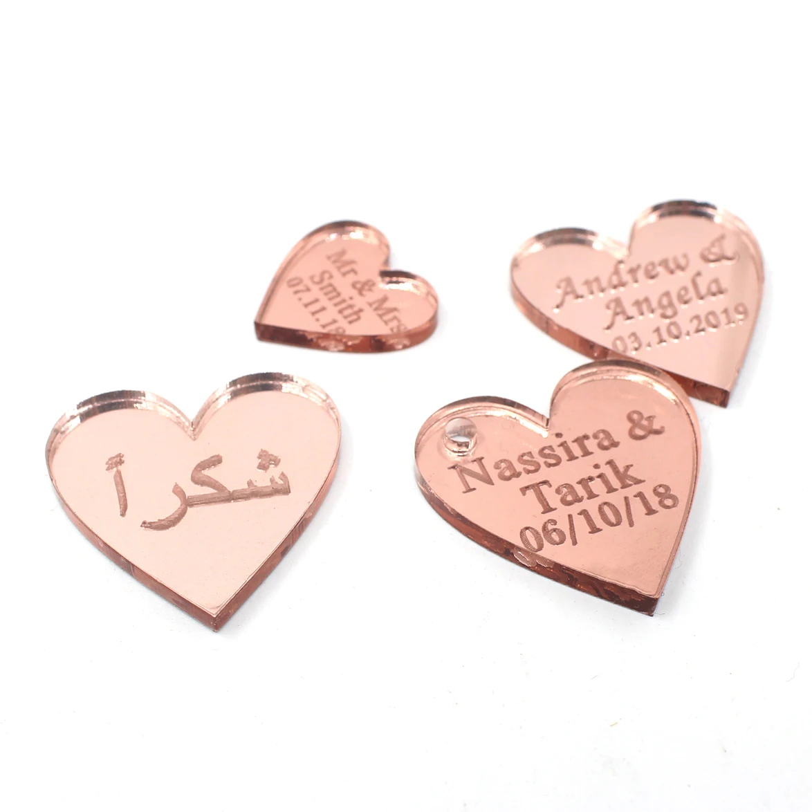 

50 Pieces 2.5cm Personalized Engraved Baby Baptism Hangs Heart Decor Wedding Table Decoration Favors Tag Customized Wine Charm