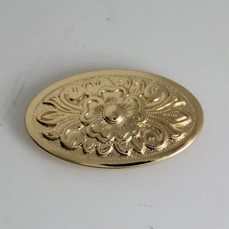 

(KBO02) Wholesale 50pc 1-3/4" (4.3cm) Western Diablo Oval Concho Saddlery Concho Leathercraft Gold