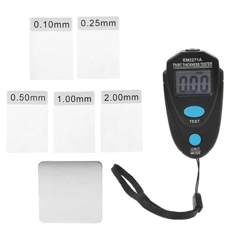 EM2271/EM2271A Mini LCD Digital Automobile Thickness Gauge Car Paint Tester Display Thickness Coating Meter Testing Instrument