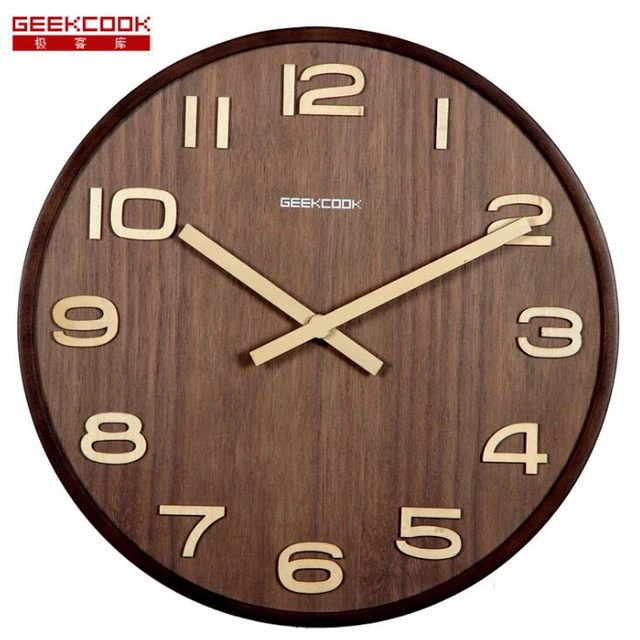 Große 14 zoll Holz Wanduhr Big Numbers Leicht zu Lesen für ... Große 14 zoll Holz Wanduhr Big Numbers Leicht zu Lesen für ...