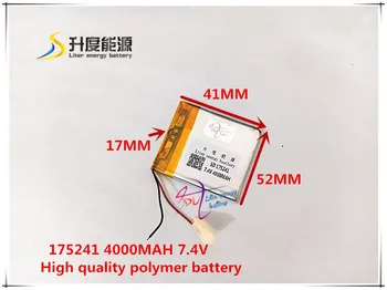 

7.4V 4000mAH 175241 polymer lithium ion / Li-ion battery for tablet pc power bank gps dvd CAR DVR