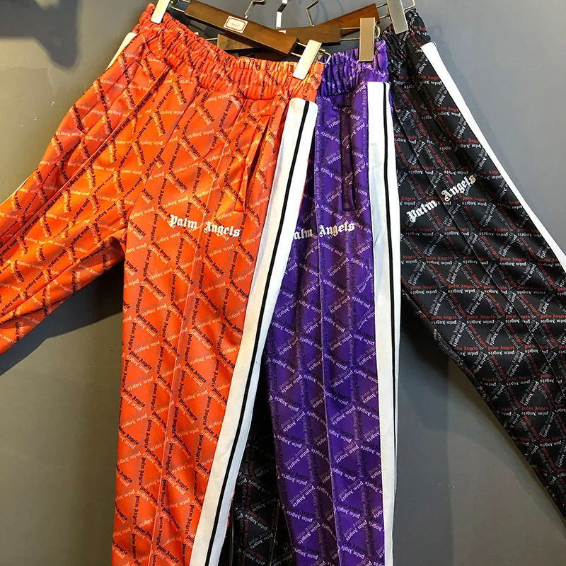 

Palm Angels Letter Printed Long Sweatpants Fashion Sports Suit Side Stitching Palm Angels Webbing Sports Trousers