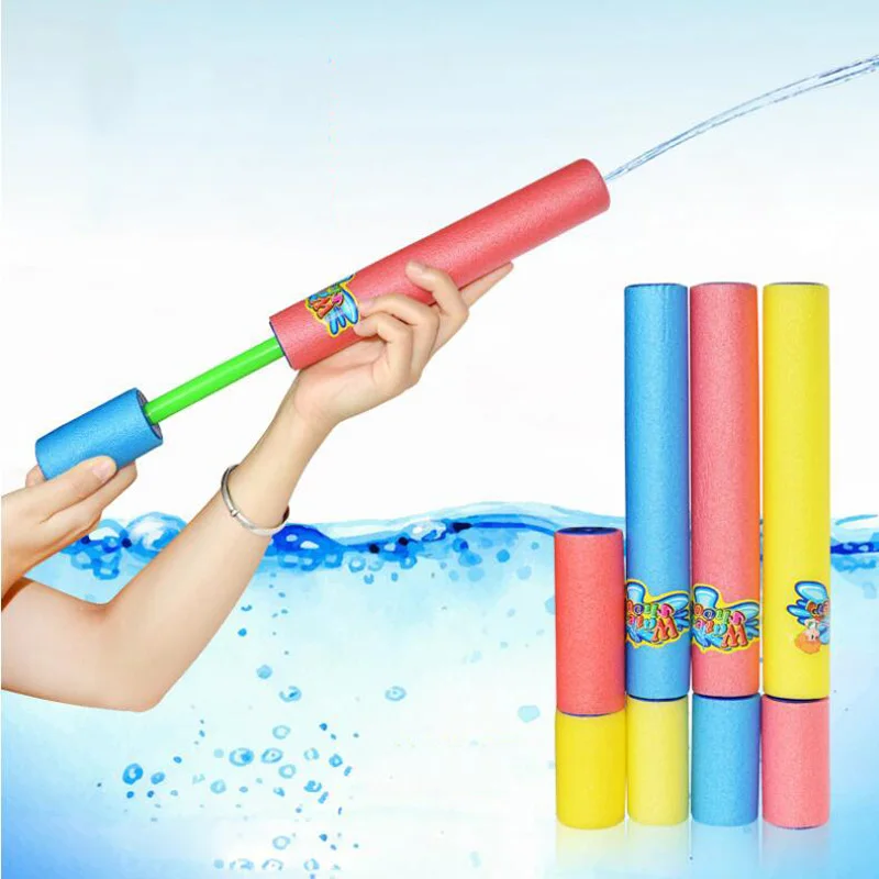 

Children's Summer Beach Play Water Toys Straight Foam Pistol Shooting Cannon Toy EVA Material Pull Type High Pressure Water Gun