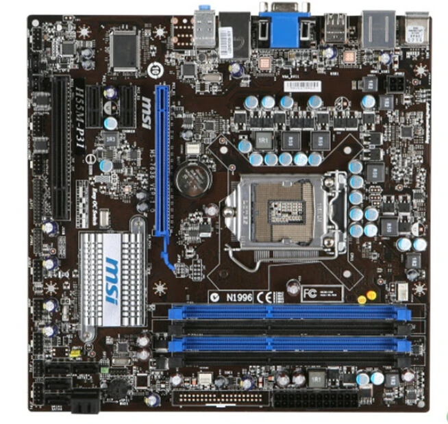 original motherboard for MSI H55M-P31 LGA 1156 DDR3 for I3 I5 I7 cpu Integrated 16GB H55 Desktop Motherboard asus ga h55 ud3h h55 1156 computer motherboard with integrated needle i3 530 i3 750 quad core cpu package