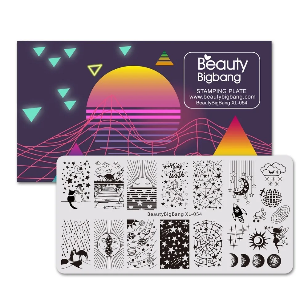 BeautyBigBang нержавеющая сталь штамповка для ногтей прямоугольные буквы алфавит дизайн ногтей шаблон штамповочных плит инструменты для дизайна ногтей - Цвет: 54