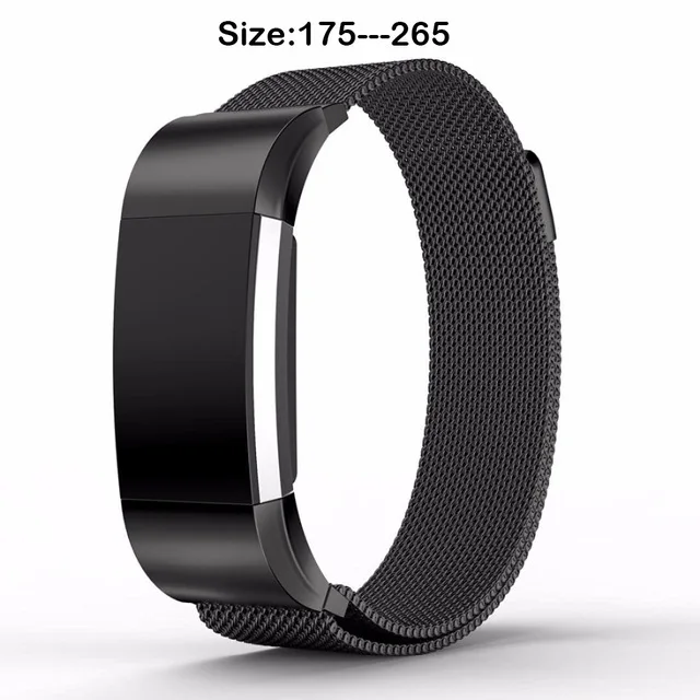 Металлический ремешок для браслета Fitbit Charge 2 ремешок Безвинтовой браслет из нержавеющей стали для Fitbit charge2 браслеты Замена аксессуаров - Цвет: Black
