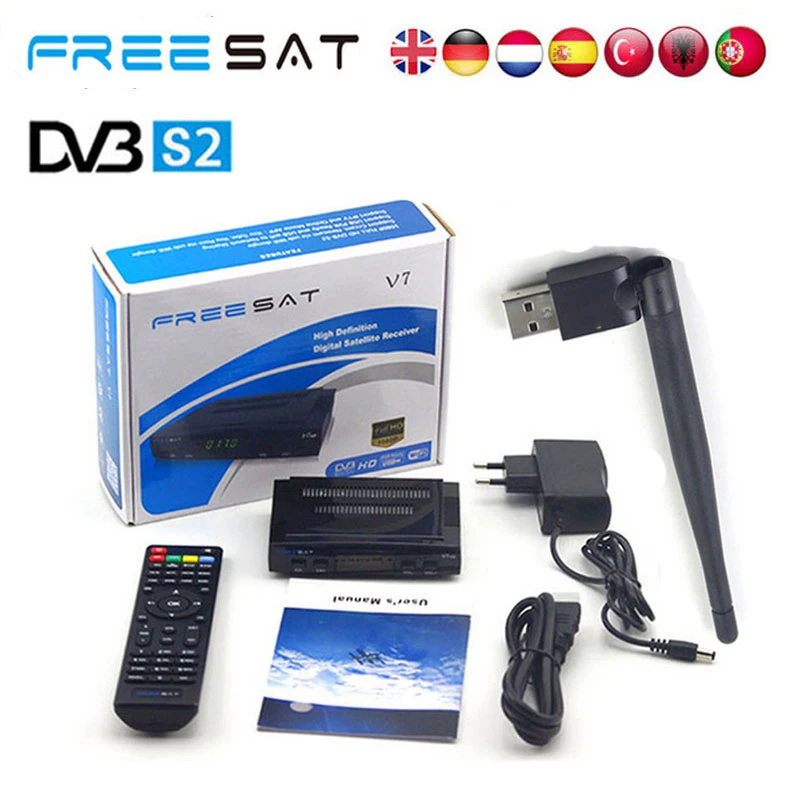 Freesat V7 HD спутниковый ТВ приемник декодер DVB-S2 + USB Wfi рецептор Поддержка CCcam Cline для