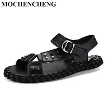 Новые летние мужские сандалии в гладиаторском стиле Повседневная обувь с декором из заклепок с ремешком на щиколотке, однотонные Ретро Высокое качество противоскользящие дышащие женские босоножки