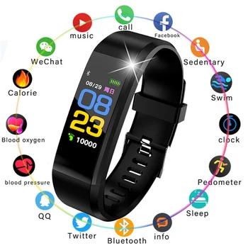 LIGE-reloj deportivo Digital para mujer, Pulsera inteligente con pantalla LED a Color, control del ritmo cardíaco y de la presión sanguínea