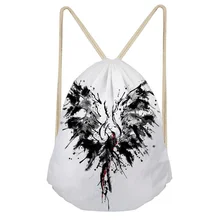 Думаю крыле структуры печатает дорожная Для мужчин; Mochila мальчиков полиэстер Луч Карман Drawstring сумка современной женщины девушка Сумка дорожная