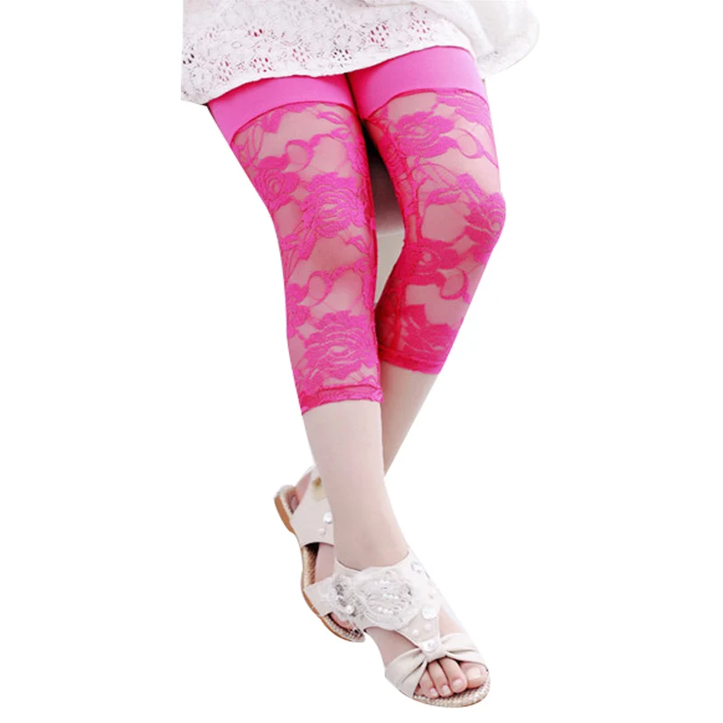 

2015 summer Hot Sale girls pants 100% Cotton + Mesh lace girls leggings for girls 3-7 Years baby leggings kids leggings