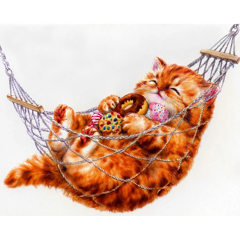

Full Square/Round Drill 5D DIY Diamond Painting "cat sleeping" 3D Embroidery Cross Stitch Mosaic Rhinestone Home Decor Gift