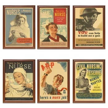 

Vintage 1939-1945 Great Britain WW2 Propaganda Poster Nurses Nursing Classic Canvas Paintings Wall Stickers Home Decor Gift