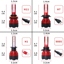 TOYUFO 2 шт. светодиодный H7 H4 Автомобильные фары H1 H3 H11 9005 HB3 9006 HB4 9004 9007 880 светодиодный лампы 72W фары для 16000LM 6000K 12V 24V светодиодный противотуманный фонарь