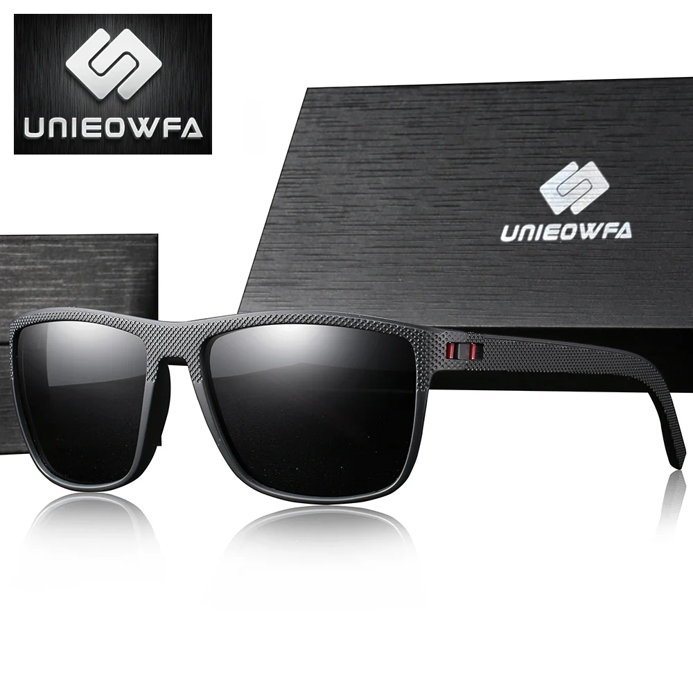 Мужские поляризационные очки UNIEOWFA квадратные солнцезащитные для вождения