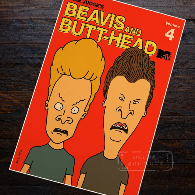 Beavis And Head Animation Punk Rock Band Ilrations Craft Beavis And Head Animation Punk Rock Band Ilrations Craft Paper Retro Vintage Poster Home Decor Wall Canvas Sticker Gift