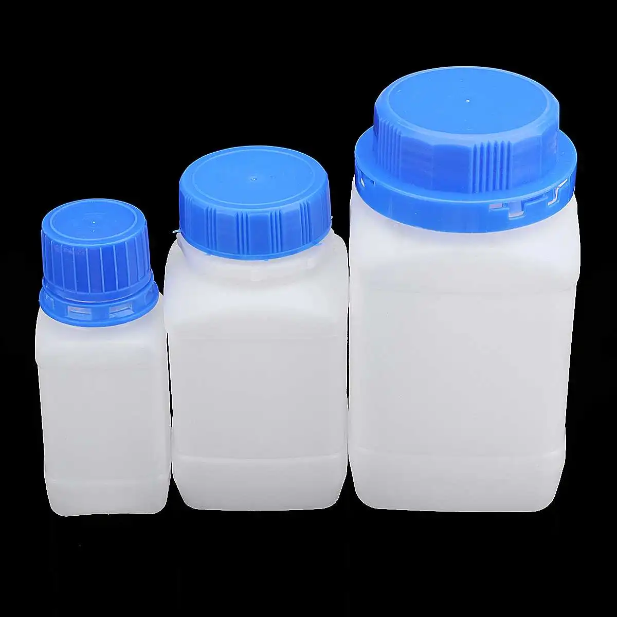 

Plastic Square Sample Sealing Bottle Wide Mouth Reagent Bottles 50/100/250/500ml with Blue Screw Cap Laboratory Experiment