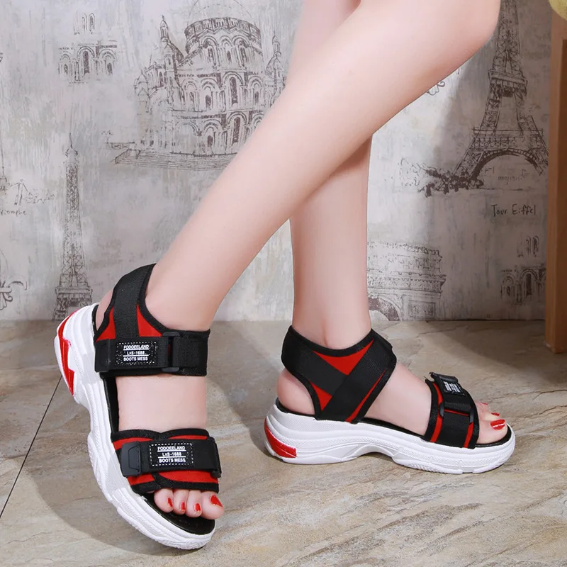toe loop platform sandals