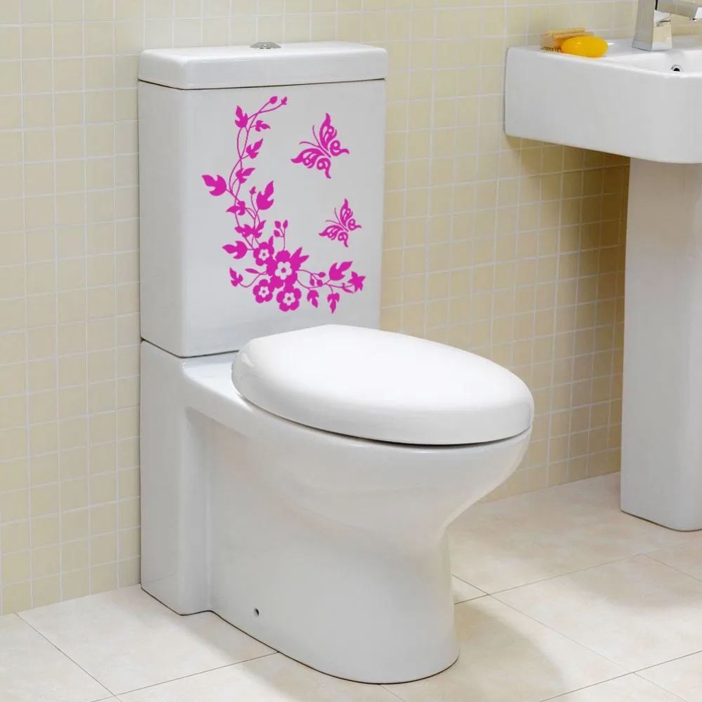 Sections Erfly Flower Vine Bathroom Toilet Stickers Living Erfly Flower Vine Bathroom Toilet