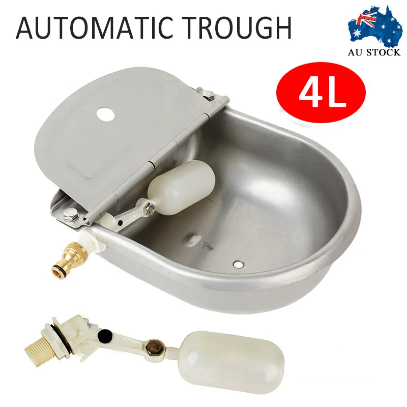 4L Automatic Water Trough Stainless Steel Sheep Dog Chicken Cow Auto