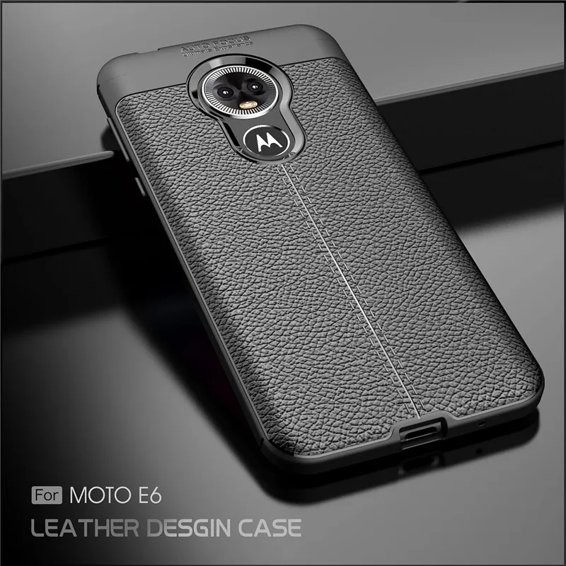 buy For Motorola Moto E6 Case Carbon Fiber TPU Silicone leather Soft Full Back Cover For Moto E 6 shockproof
