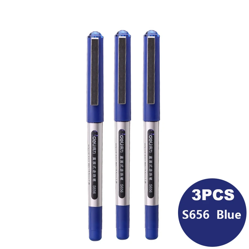 Deli высококачественные гелевые ручки для письма, школы, офиса, канцелярских принадлежностей, чернила, видимые 0,5 мм, бизнес-ручки - Цвет: Синий