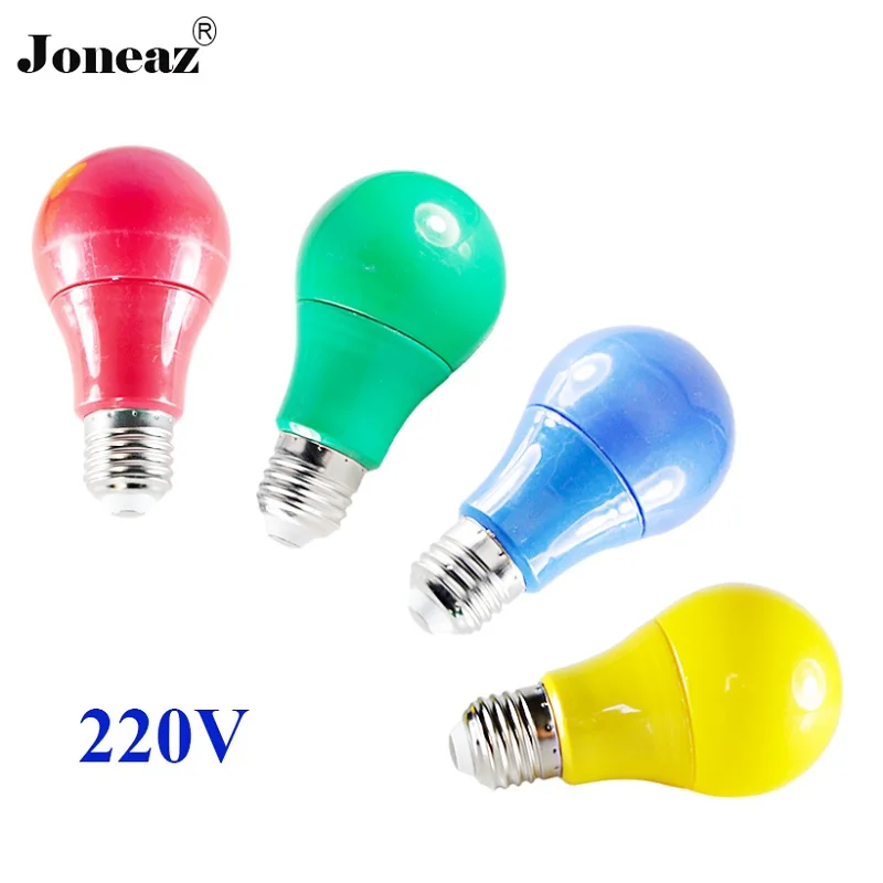 E27 rgb Светодиодная лампа 220В bombillas 9 Вт ампульная цветная красный желтый зеленый