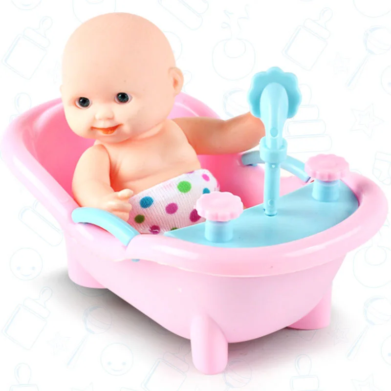 12 5 см милые куклы kawaii Baby Born 2 стиля в колыбели ванны мини Reborn Детские для детей|born