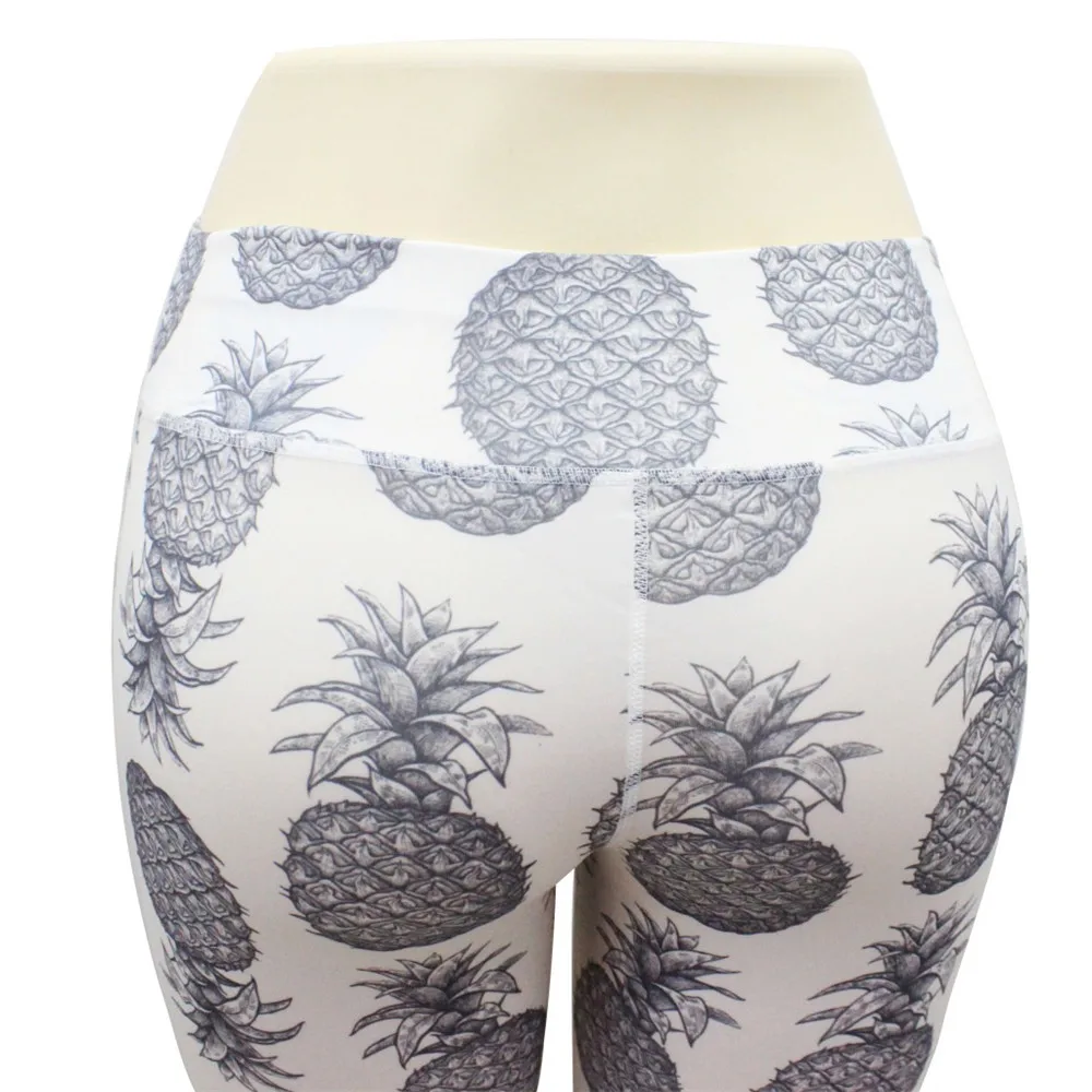 

2019 Leggings Sport Women Workout Push Up High Waist Female Clothing Stitching Pineapple Print Jeggings Women Sports Trousers
