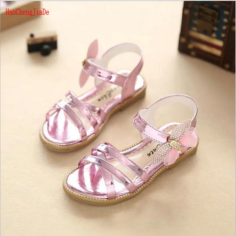 

2019 Summer Hot Sale Children Sandals for Girls Glitter Letters Shoes Princess PU Fashion Kids Sandals Beach shoes size 27-37