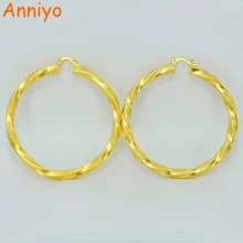 Anniyo 7 см африканские большие серьги для женщин, эфиопские витые серьги золотого цвета,, арабские ювелирные изделия#010902