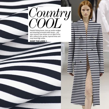 

150cm wide Sandwich three-layer air layer profile fabric stripes space cotton fabric sweater dress jacket clothing fabric