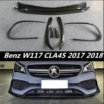 

Carbon Fiber Front Car Lip Splitters Bumper Aprons Cup Wings Flaps For BENZ W117 CLA Class CLA45 2017 2018 2019
