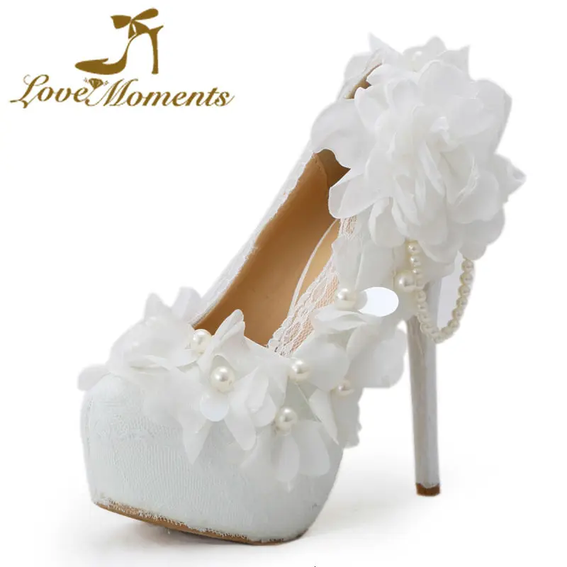 White Wedding Shoes Lady Thin Heel Lace Bridal High Heels Elegant Bridesmaid Shoes Handmade Flower Appliques Women Pumps White Wedding Shoes Lady Thin Heel Lace Bridal High Heels Elegant Bridesmaid Shoes Handmade Flower Appliques Women Pumps