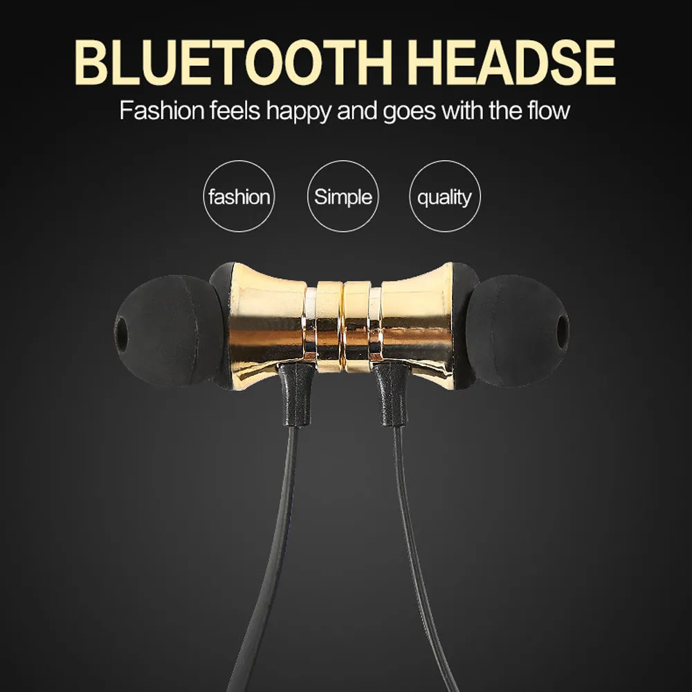 Bluetooth стерео наушники Беспроводная Магнитная гарнитура вкладыши бас громкой