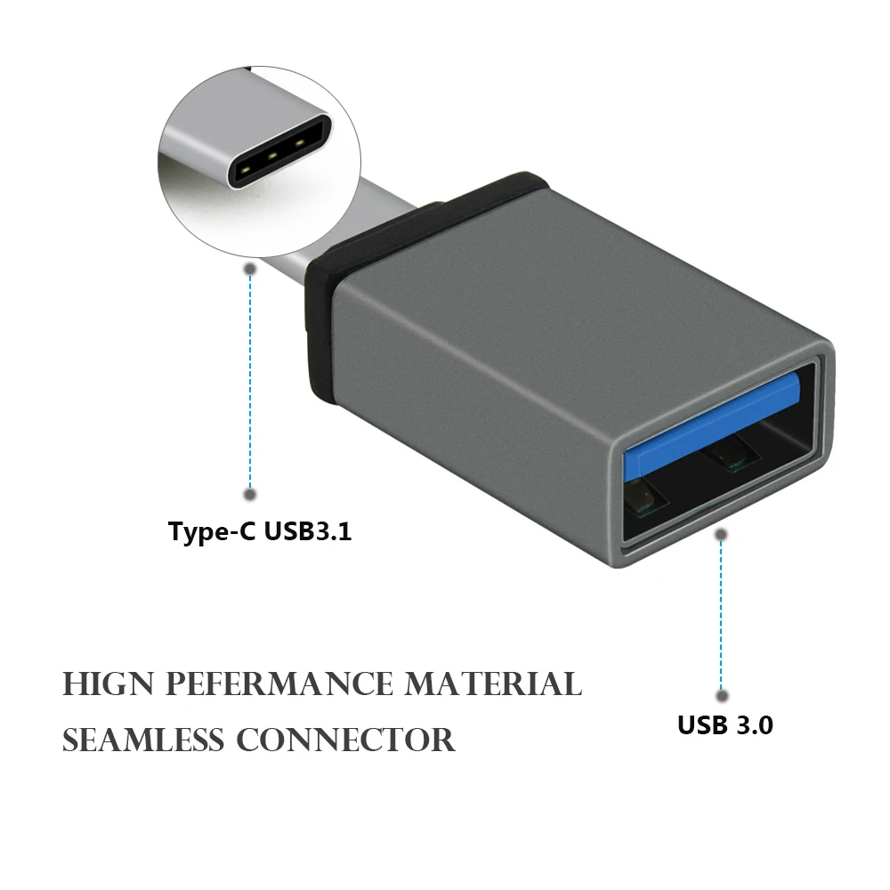 Металлический тип-c штекер USB 3,0 Женский конвертер мини-размер USB 3,1 Тип C адаптер серый серебристый золотой синий для Macbook компьютер ноутбук