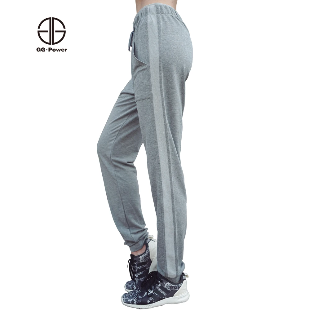 GG.POWER Gym Loose Running Pants Women Translucent Spliced Sport Harem