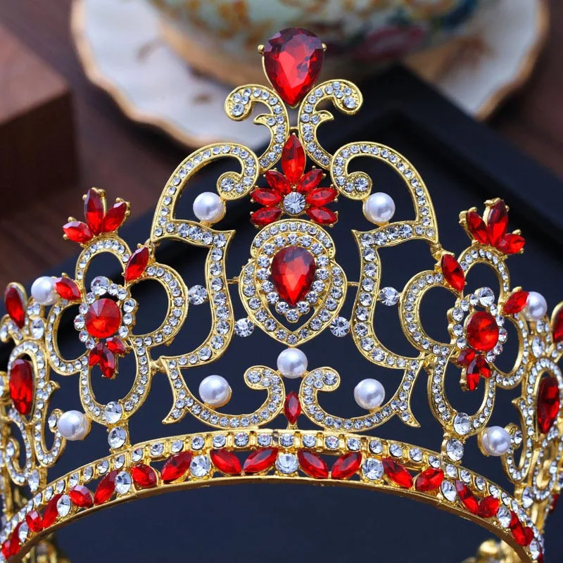 Multi Color Crystal Bride Tiara Round Crown Bridesmaid Headband Wedding Pageant