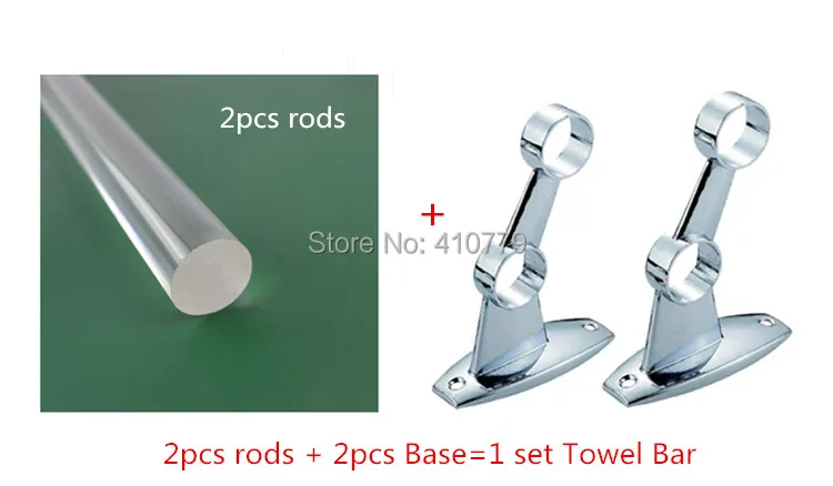 Double towel bars all-pass plastic acrylic clear rod zinc-alloy chrome