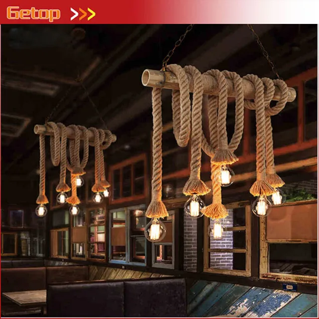 Zx American Industrial Led Lampe Vintage Hanfseil Pendelleuchte Loft