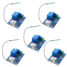 

5Pcs 1 Channel GSM Relay Smart Switch Module, Smart Home SMS GSM Remote Control Switch SIM800C STM32F103CBT6 2G Network