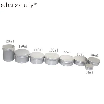 

15ml/50ml/100ml/150ml/250ml Empty Aluminum Jars Refillable Cosmetic Bottle Ointment Cream Sample Packaging Containers Screw Cap