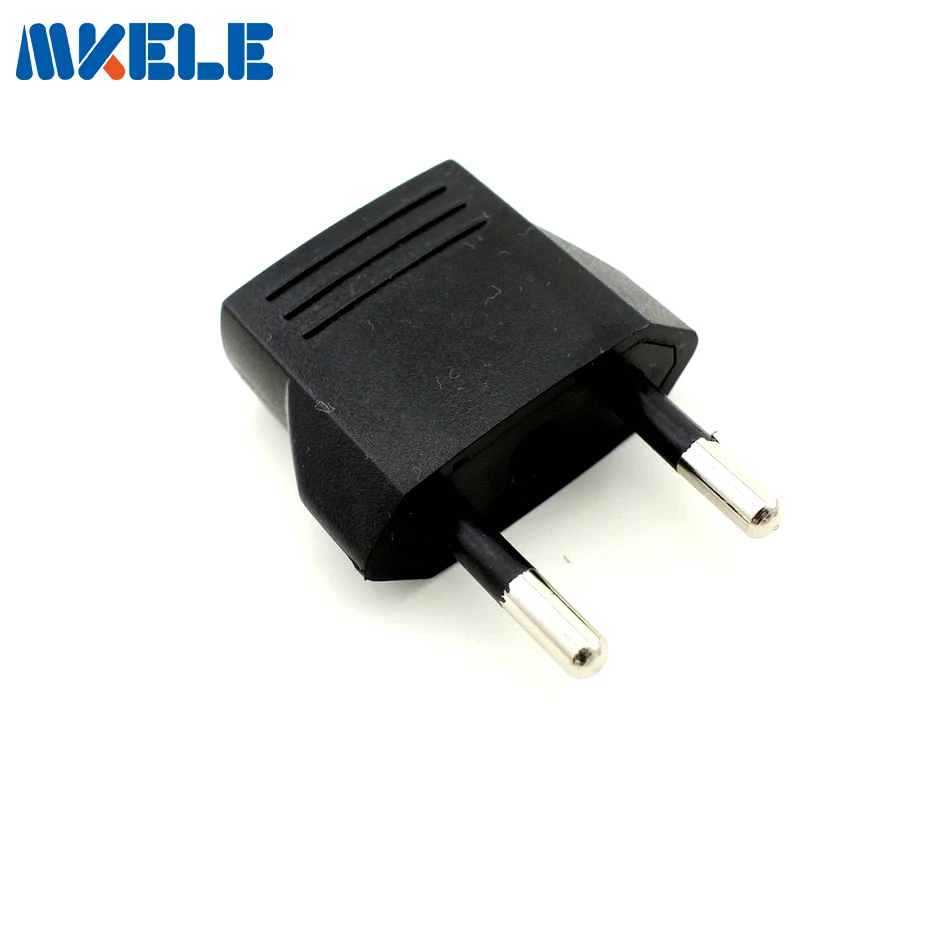 

High Quality 2Pin Portable Black US To EU1-02 AC Power Plug Travel Industrial Converter Adapter Electrical Socket