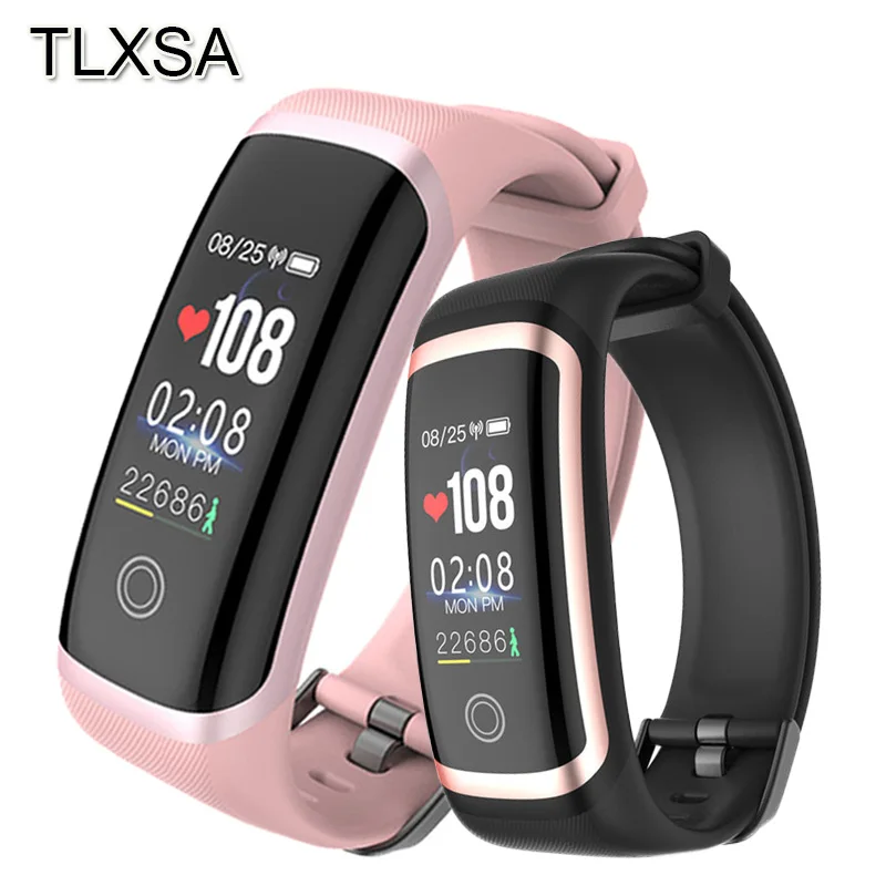 

TLXSA Women Smart Band Fitness Tracker Blood Pressure Heart Rate Monitor Smart Wristband IP67 Waterproof For iOS Android Phone