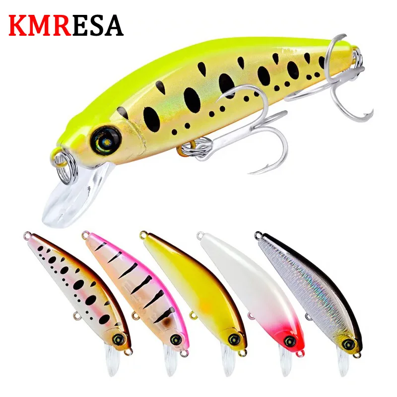 

KMRESA 1Pcs Mini Minnow Fishing Lure 80mm 11g Hard Bait Artificial Quality Professional Wobbler Bass Pike Fishing Tackle 3D Eye