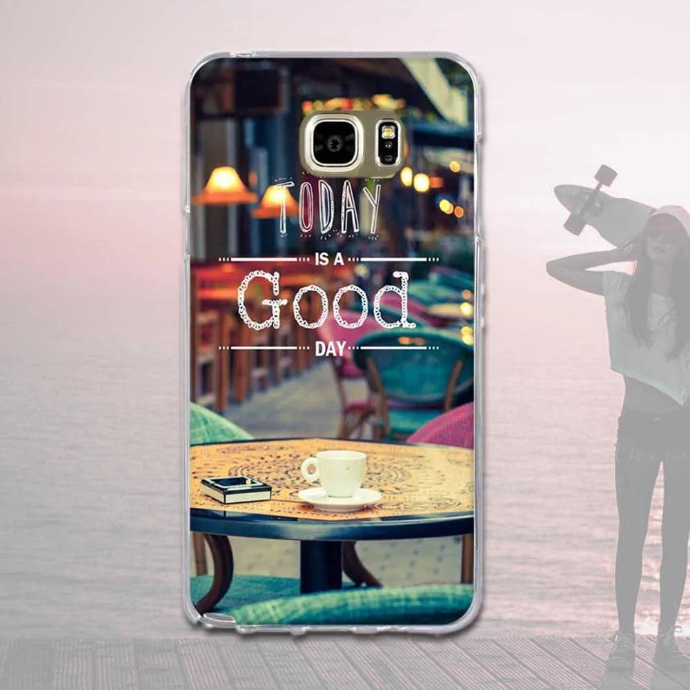 Чехол из ТПУ для Samsung Galaxy Note 5 мягкий силиконовый чехол с принтом Note5 N9200 задней