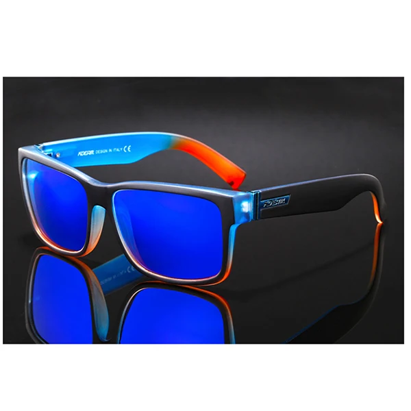 KDEAM, дизайн, поляризационные солнцезащитные очки для мужчин и женщин, Летний Стиль, квадратные солнцезащитные очки, для путешествий, уф400, мужские оттенки, KD26 - Цвет линз: C4 Dark Blue Mirror